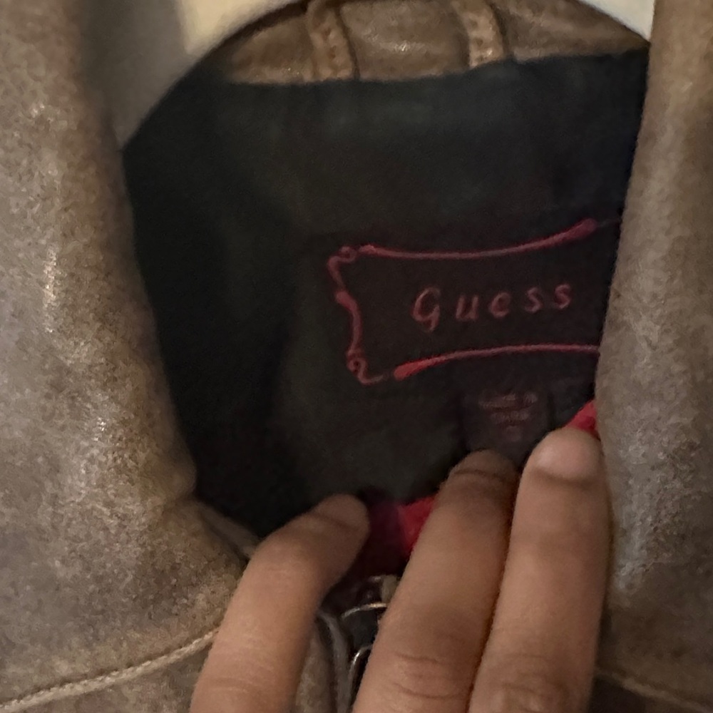 Guess Brown Leather Jacket - Picture 16 of 16